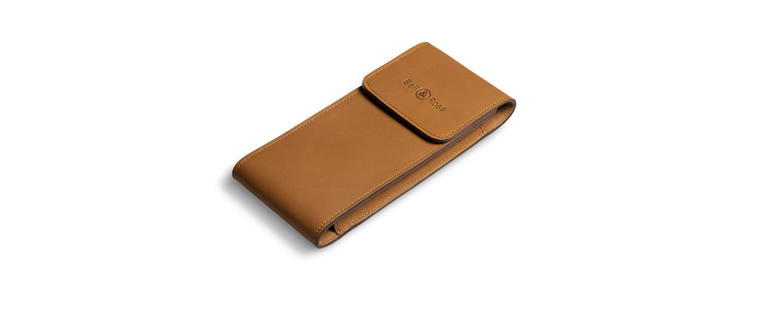 Camel leather pouch for one watch